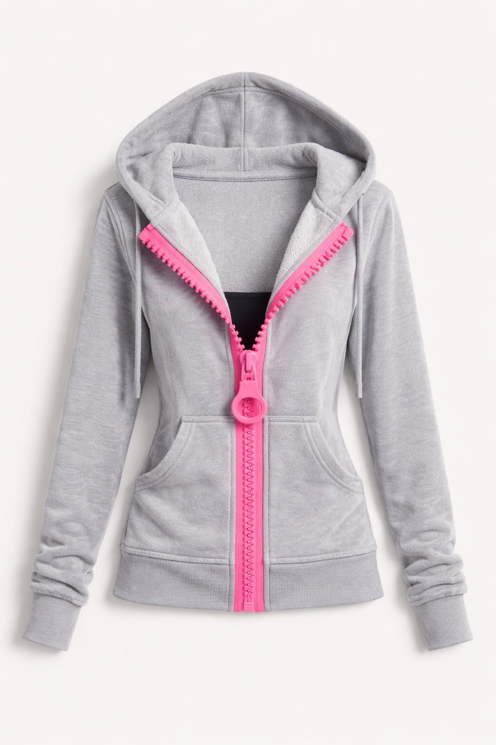 Blush Zip Velour Hoodie