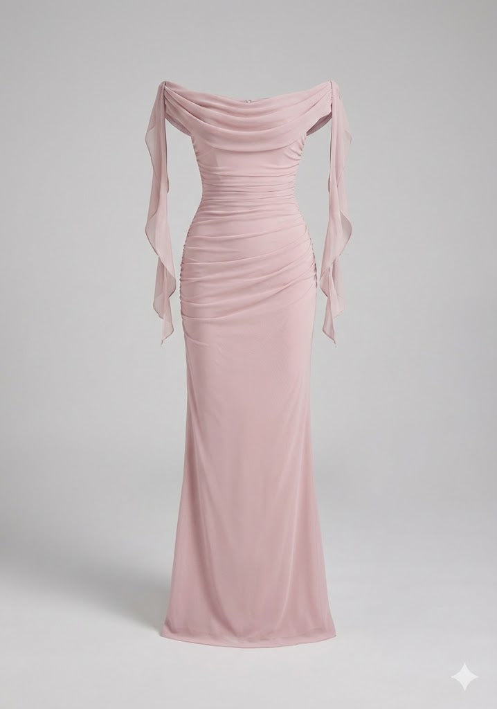 Dusty Rose Ruched Maxi