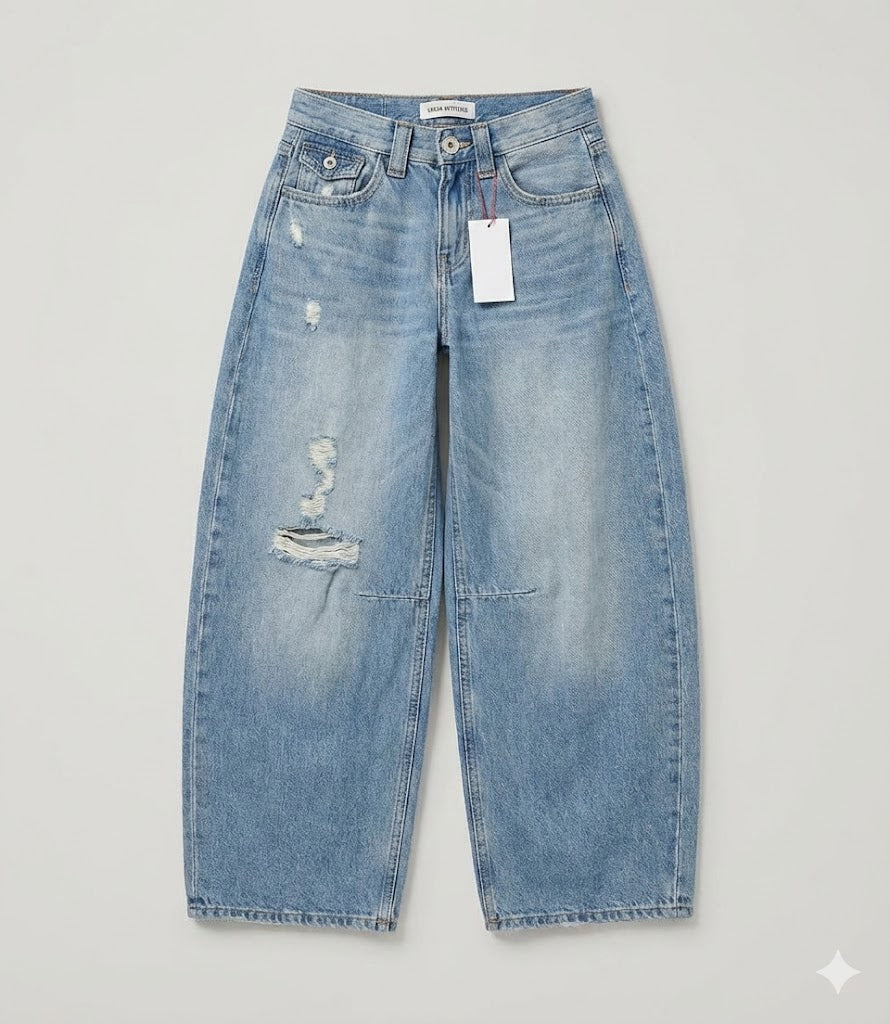 Vintage Wash Wide-Leg Jeans