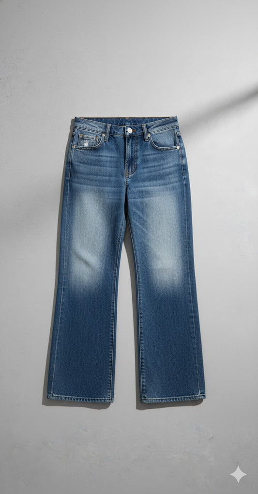 Coastal Blue Mid-Rise Straight