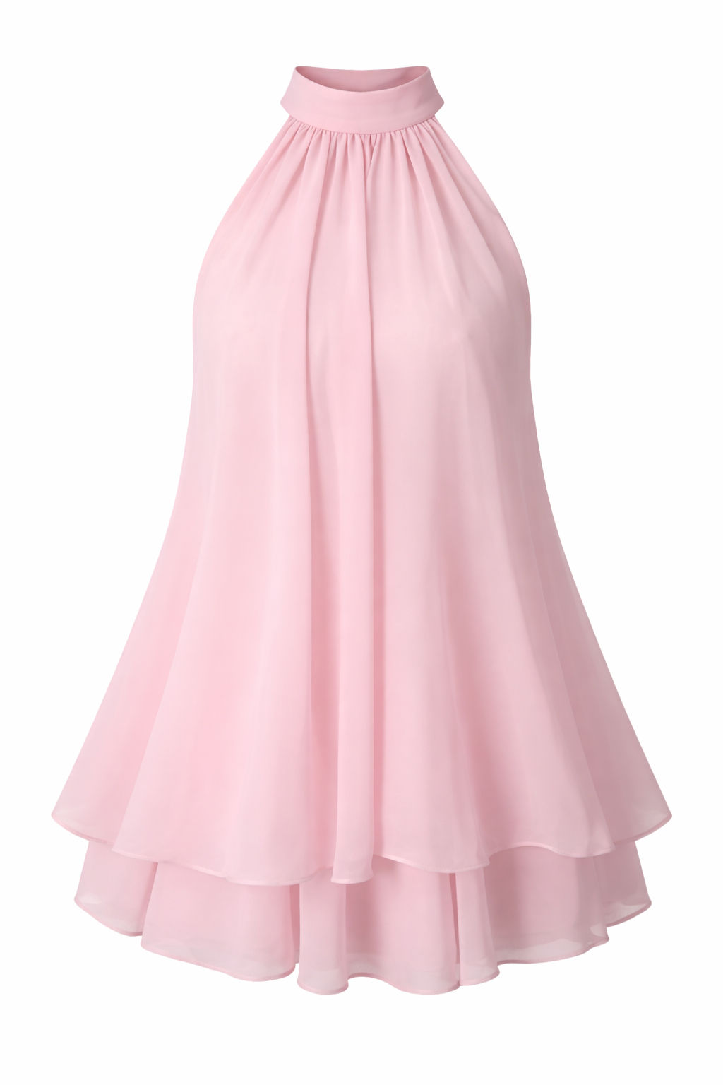 Blush Aura Chiffon Halter Dress