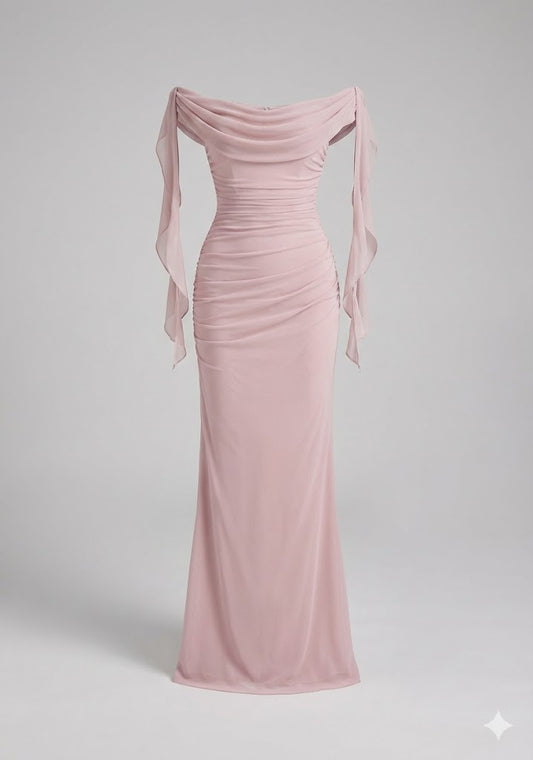 Dusty Rose Ruched Maxi