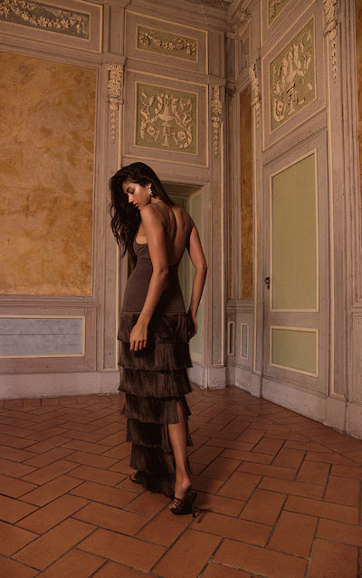 Tiered Fringe Cocktail Dress