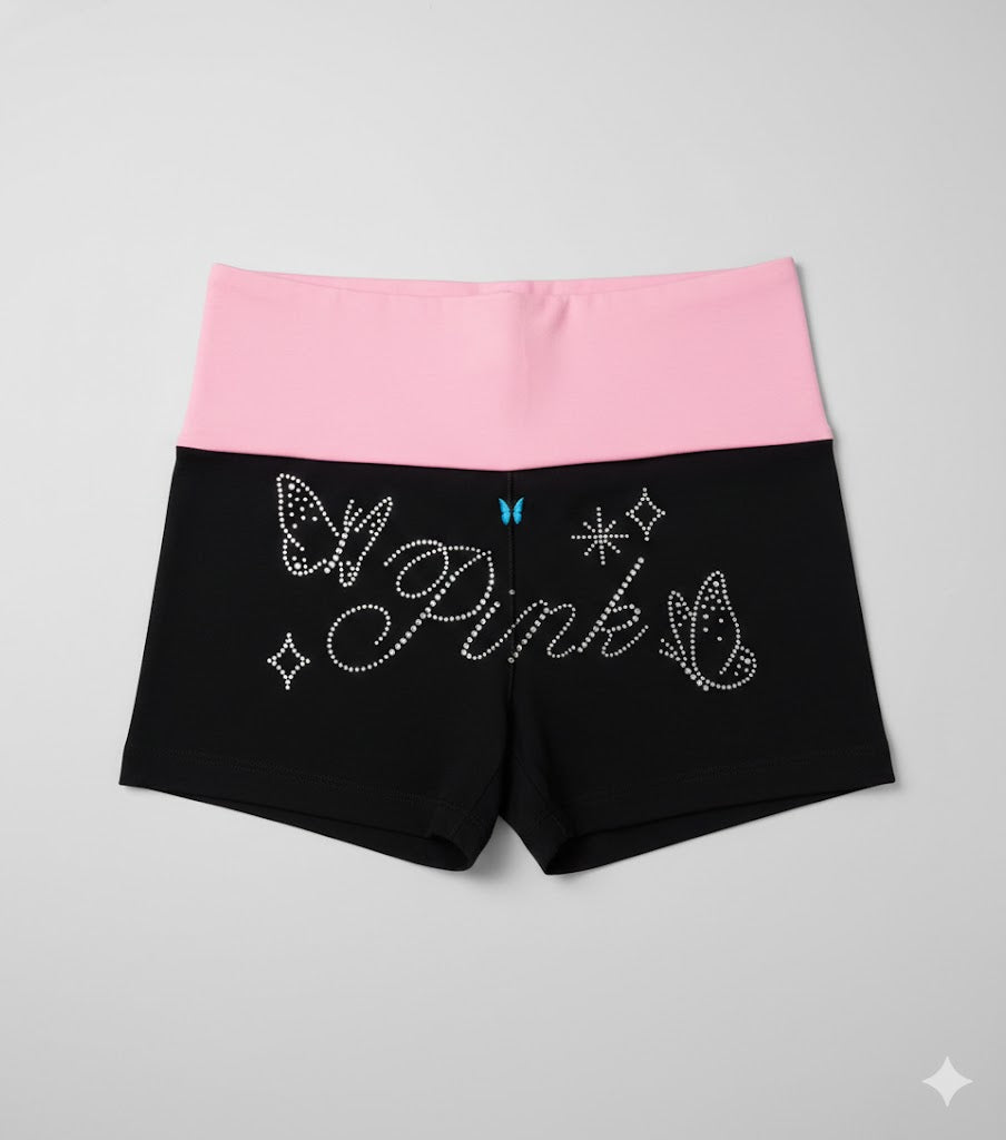 Bling Logo Fold-Over Shorts