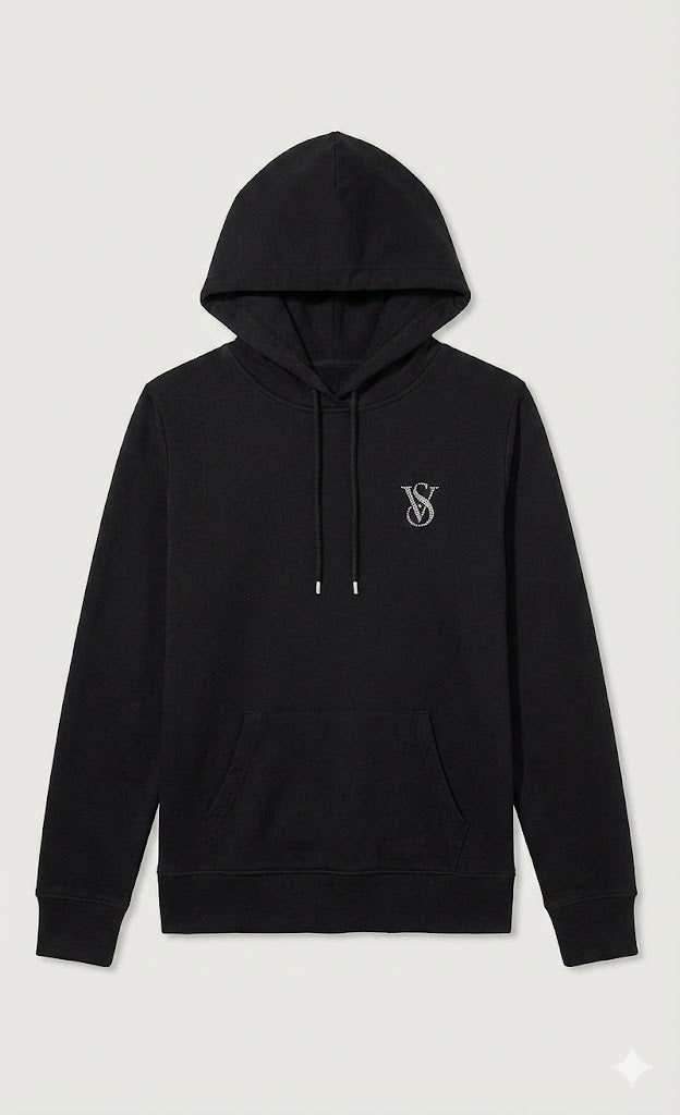 Black Signature Monogram Hoodie