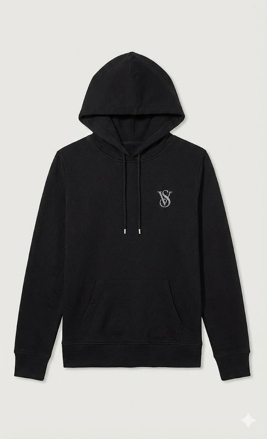 Black Signature Monogram Hoodie