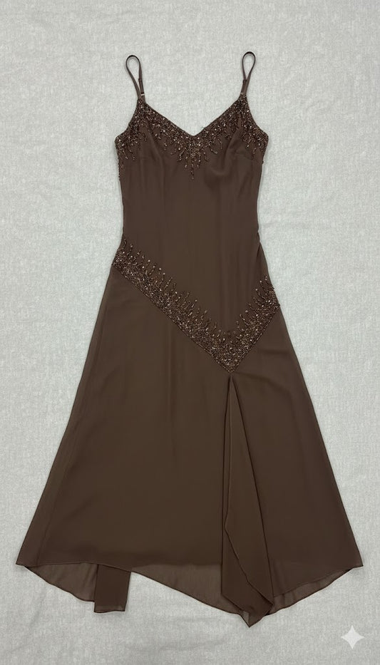 Beaded V-Neck Slip Dress