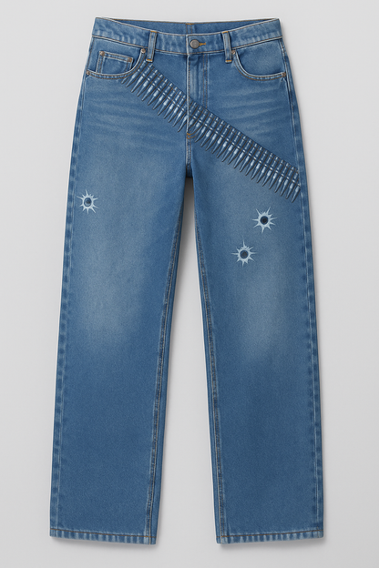 Bullet Edge Wide-Leg Denim